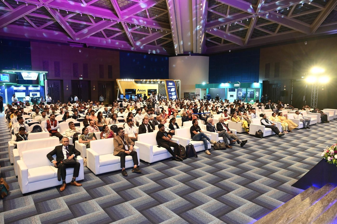 The main hall at IEEE Space 2026, Bengaluru, with delegates seated for a plenary session.